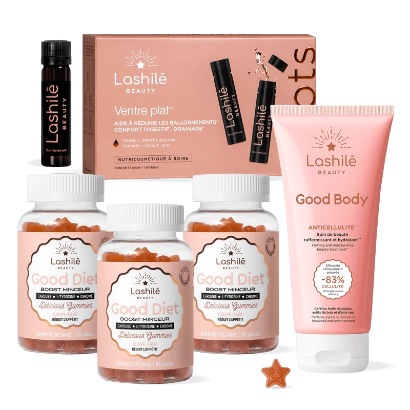 Pack Boost Coupe-Faim 3 Good Diet + Shots Ventre Plat + Good Body - Lashilé Beauty