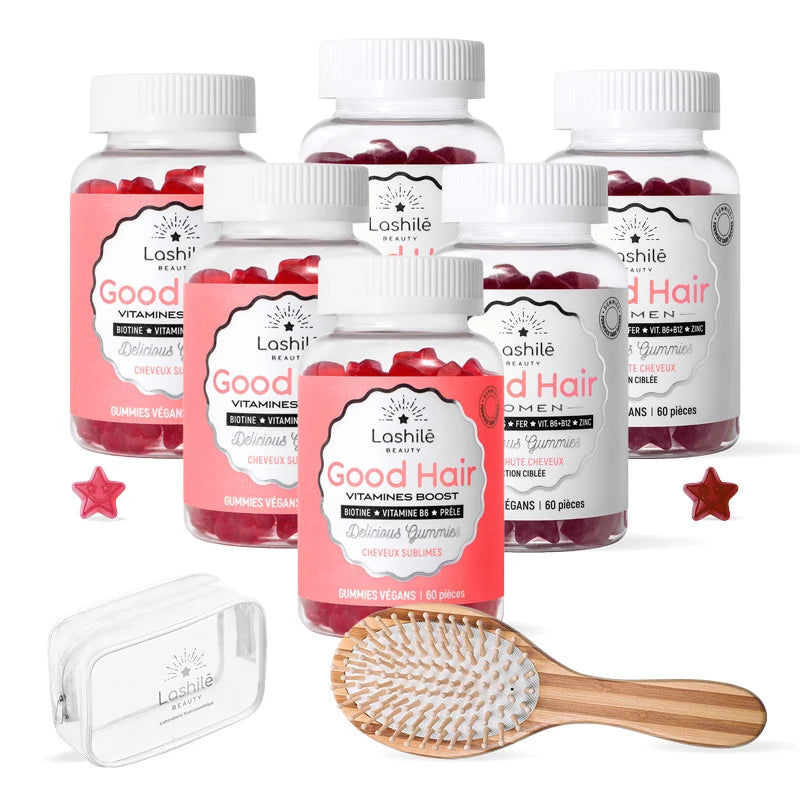 Pack 3 Good Hair + 3 Good Hair Women + Brosse + Trousse - Lashilé Beauty